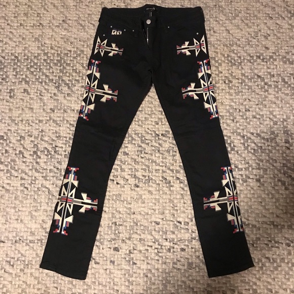 Isabel Marant Denim - ISABEL MARANT SIZE 3 AZTEC/SW EMBROIDERED JEANS